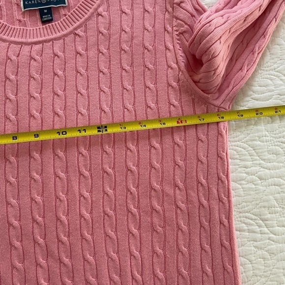 Macy’s Karen Scott Bubblegum Pink Cable Knit Academia Preppy Sweater Siz… - Picture 7 of 8